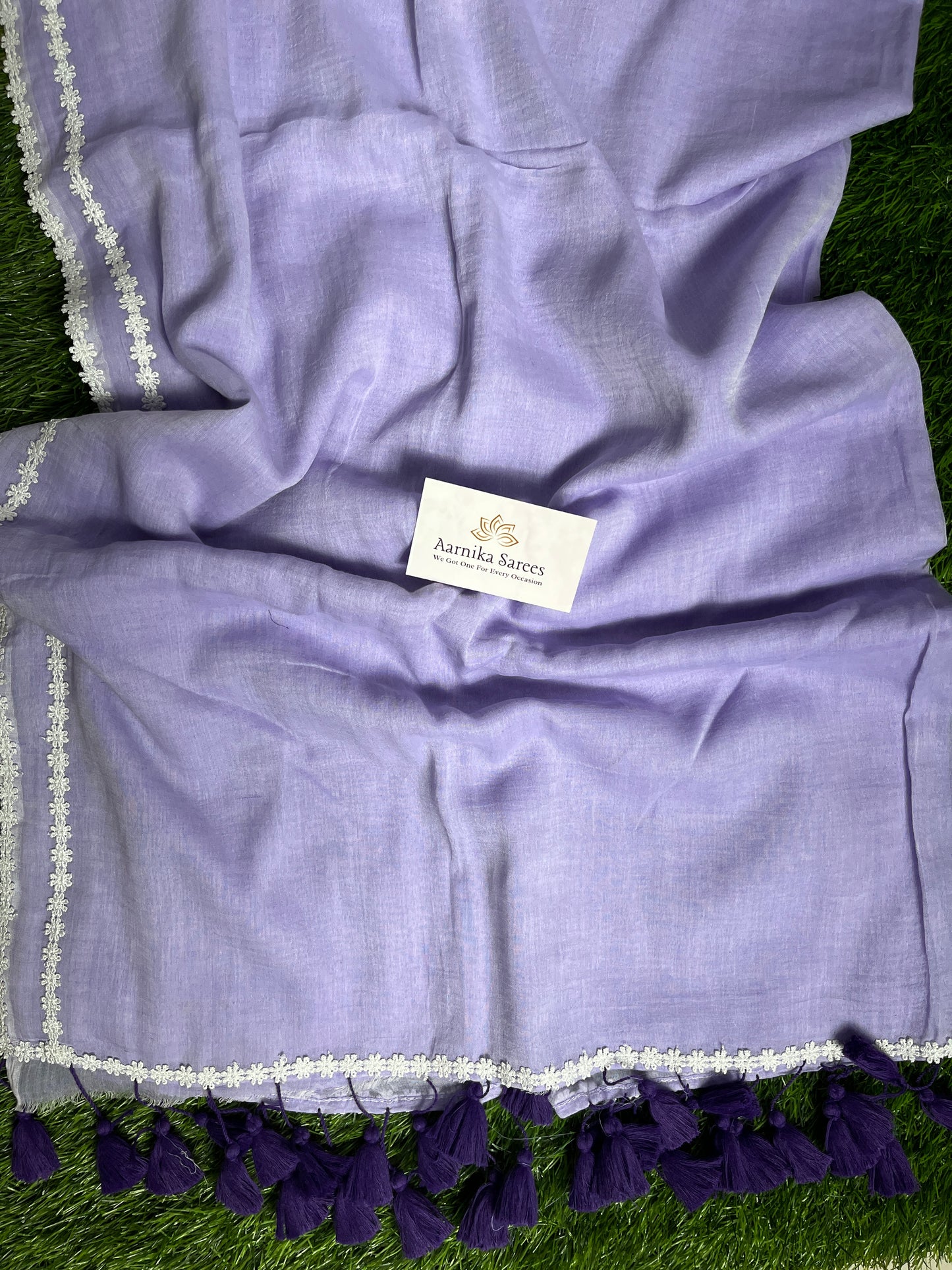 MUL COTTON / LACE BORDER / PURPLE