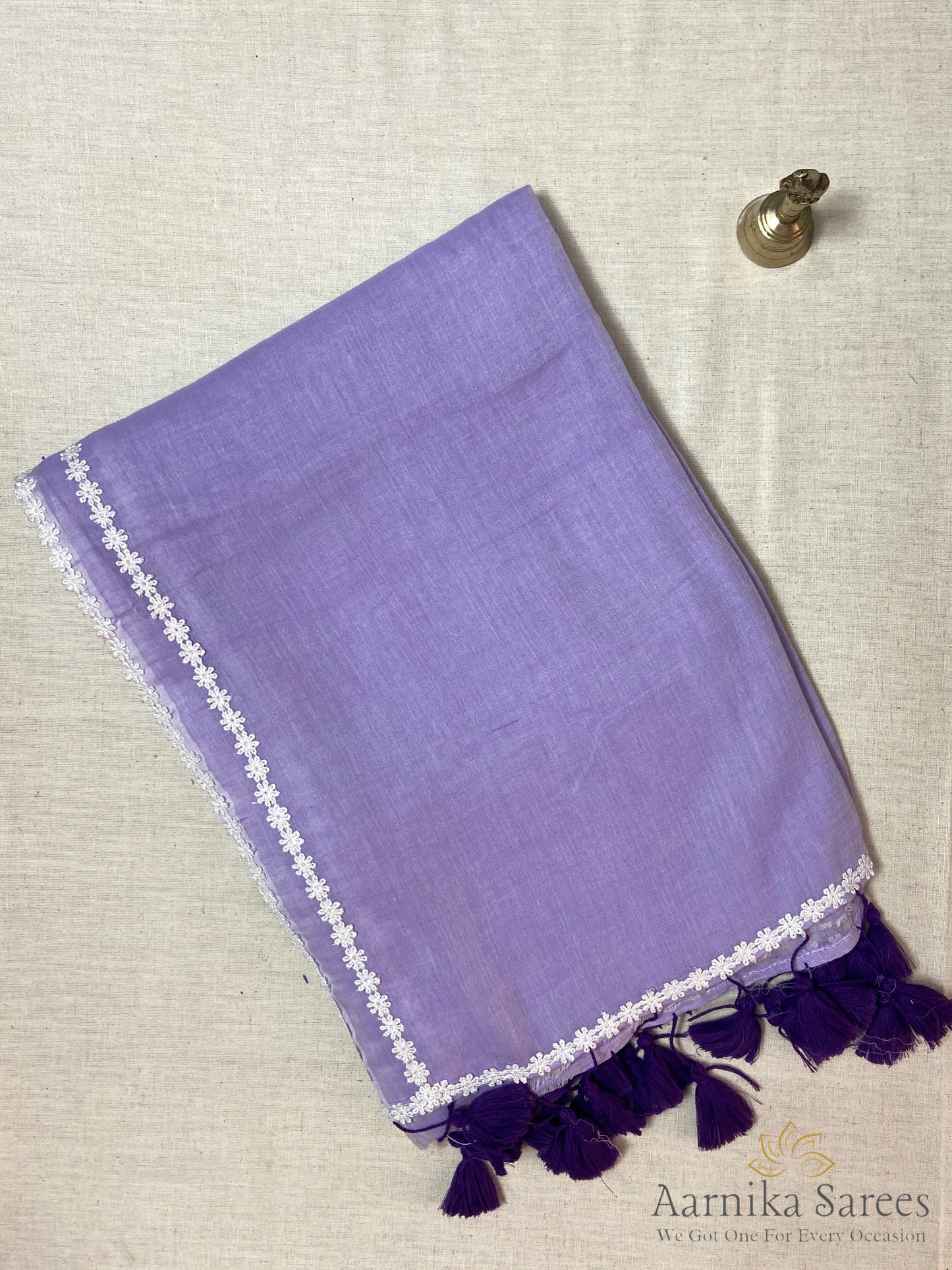 MUL COTTON / LACE BORDER / PURPLE