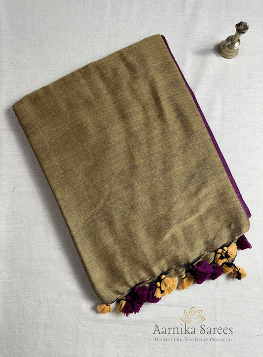 KHADI COTTON SAREE / DUAL SHADE