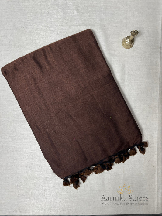 KHADI COTTON SAREE / BROWN