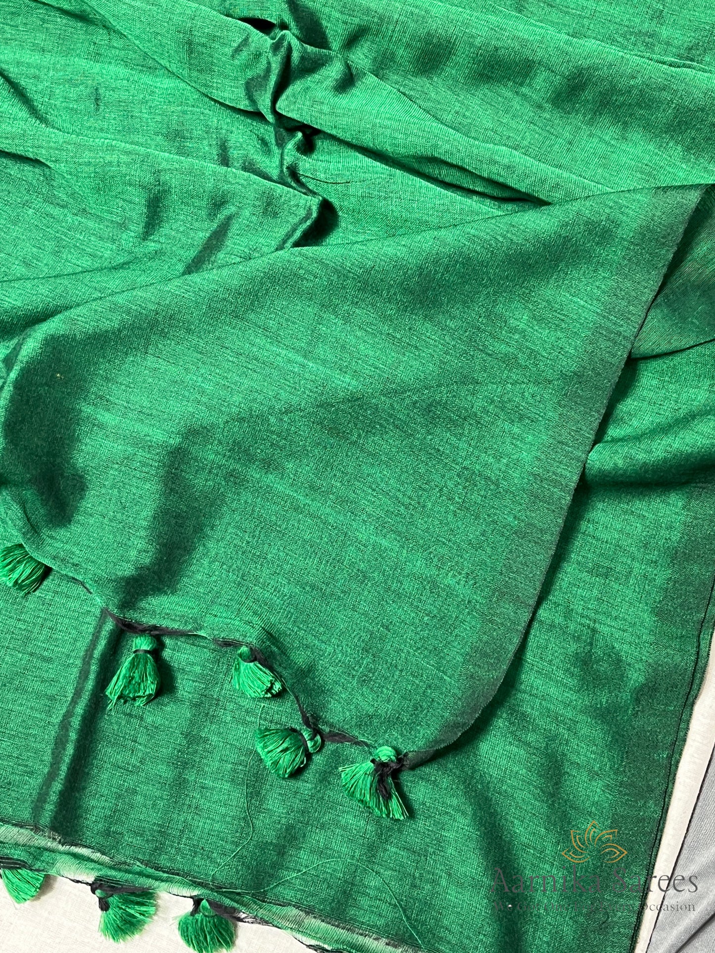 KHADI COTTON SAREE / GREEN