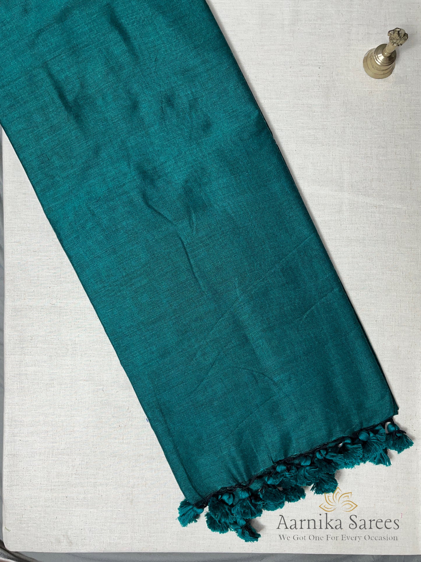 KHADI COTTON SAREE / PEACOCK GREEN