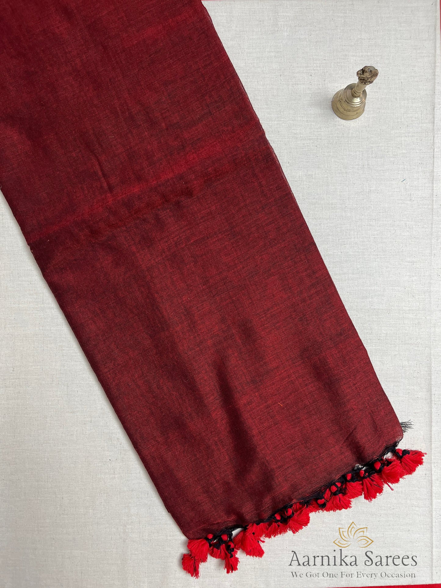 KHADI COTTON SAREE / MAROON