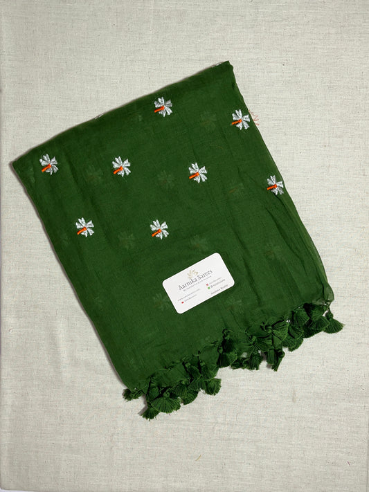 MUL COTTON / PARIJAT EMBROIDERY / GREEN