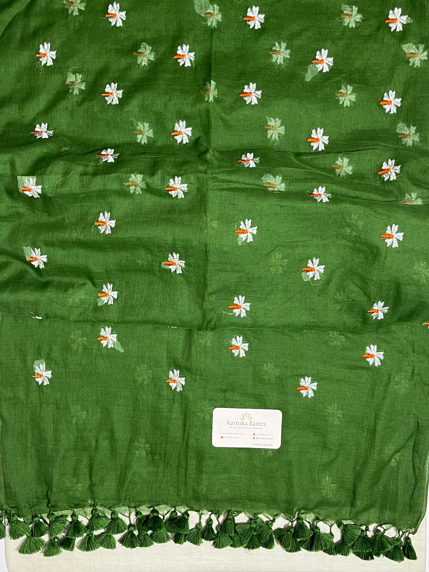 MUL COTTON / PARIJAT EMBROIDERY / GREEN